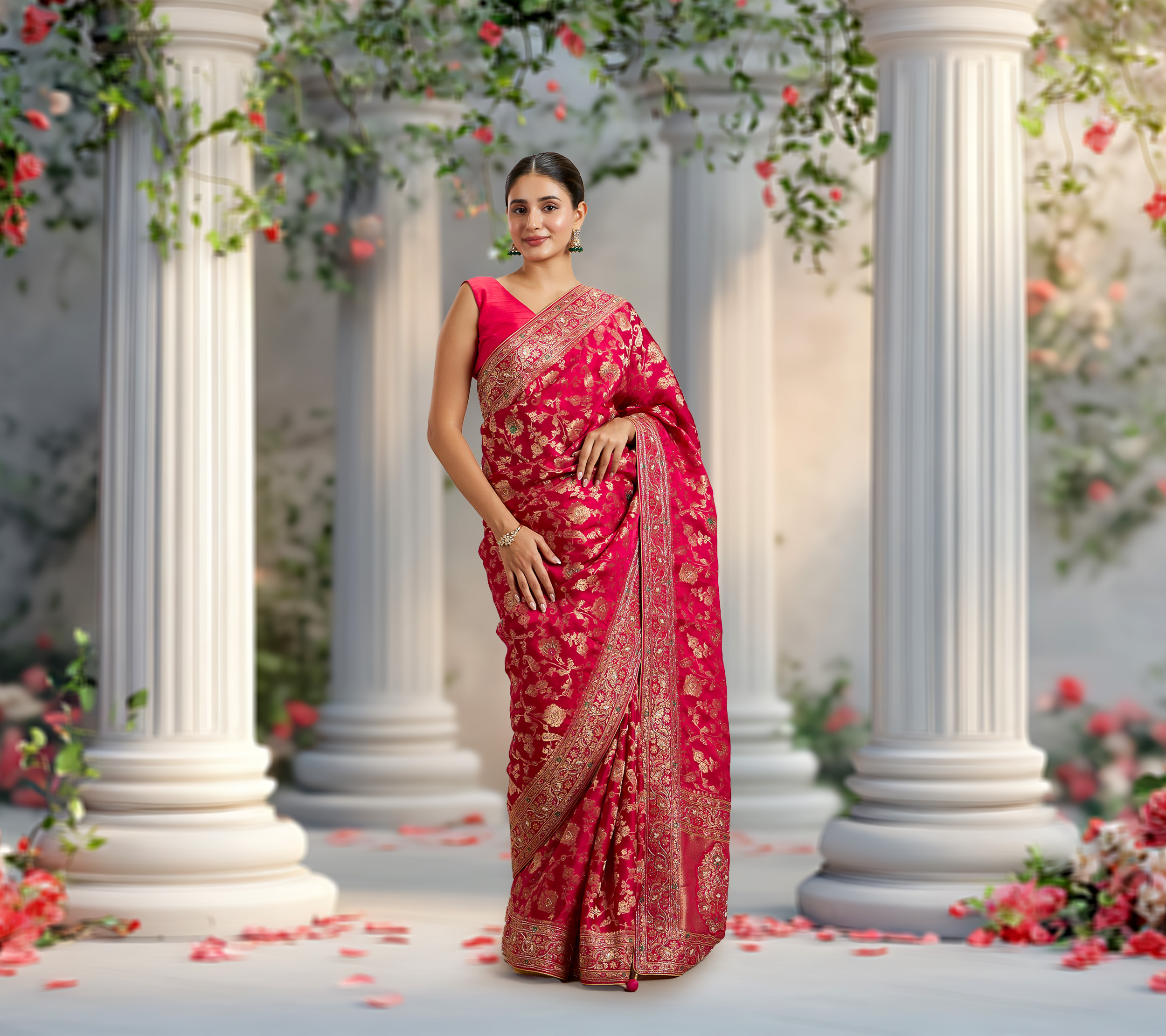 How to Ace the Floral Saree Look for Your Next Garden Wedding