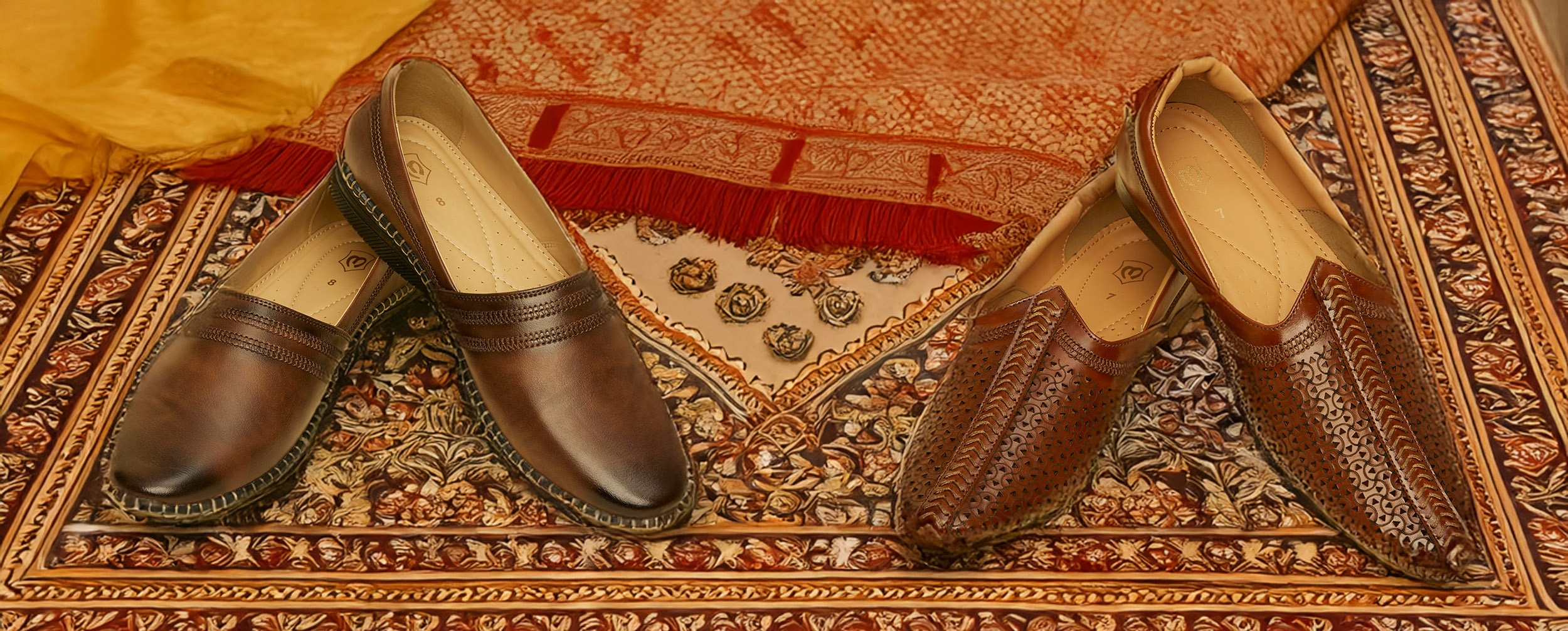 designer brown juttis for groom to wear in wedding