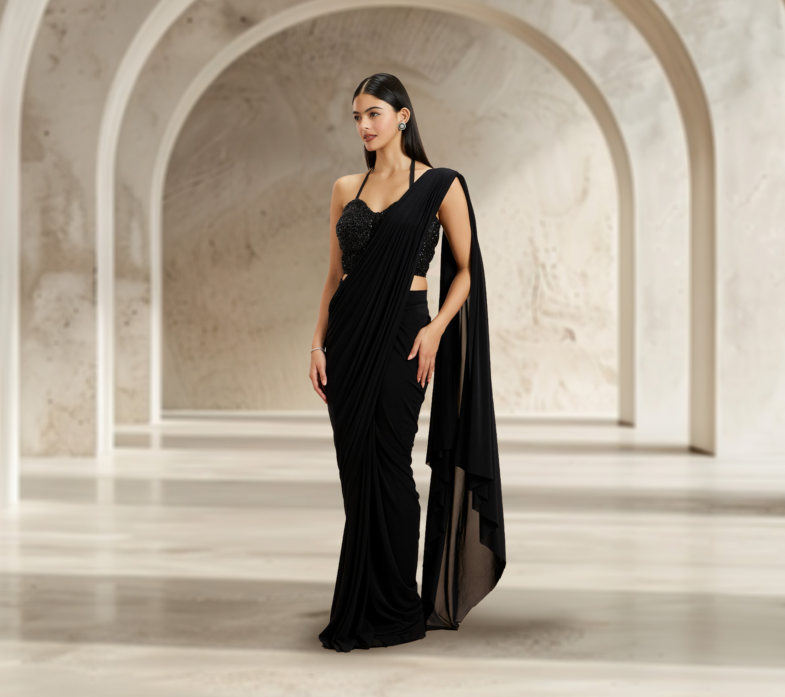 From Cocktails to Sangeets: Rocking the Black Sequin Saree Trend