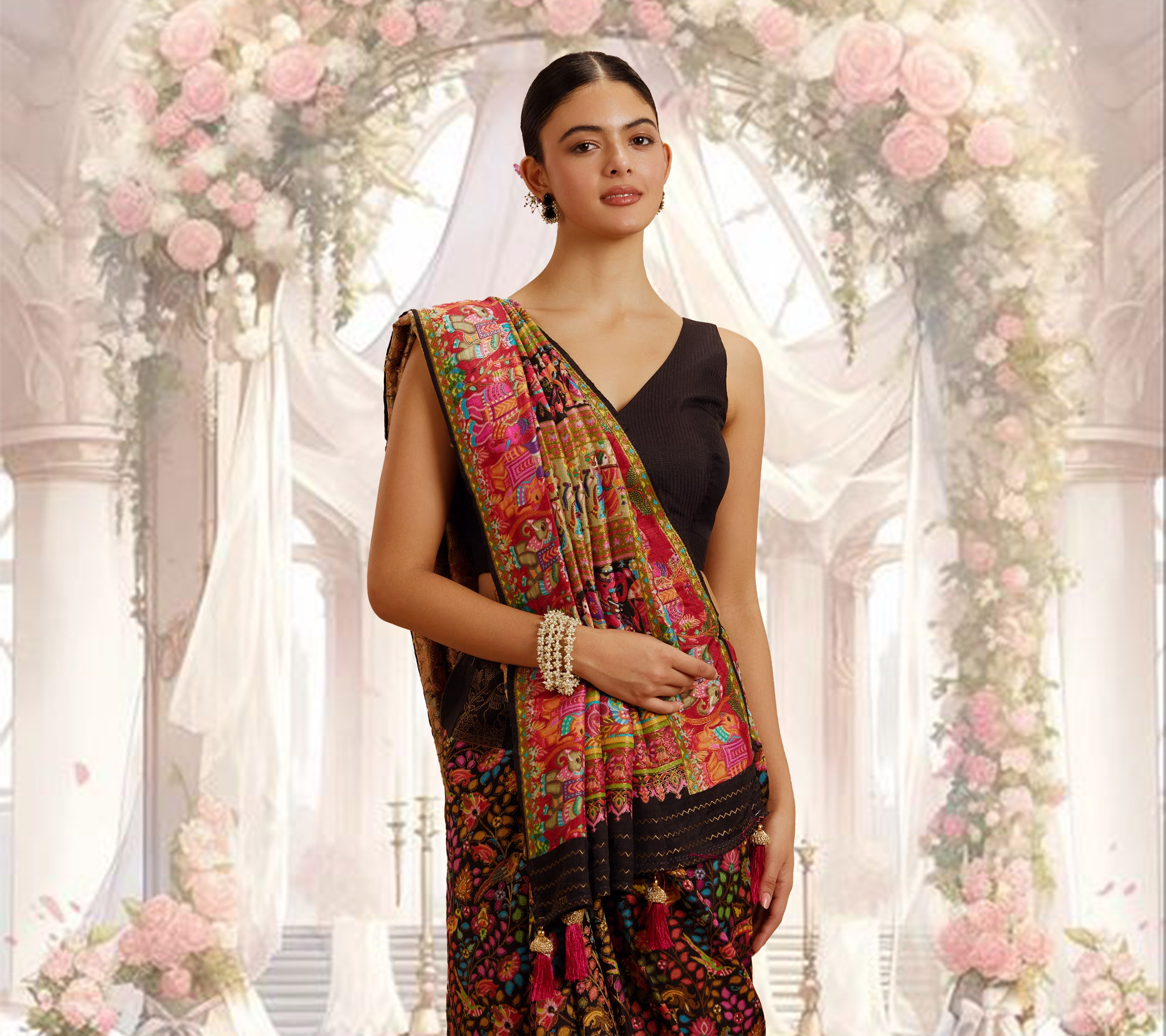 How to Create a Chic Look with a Black Saree and Minimal Accessories