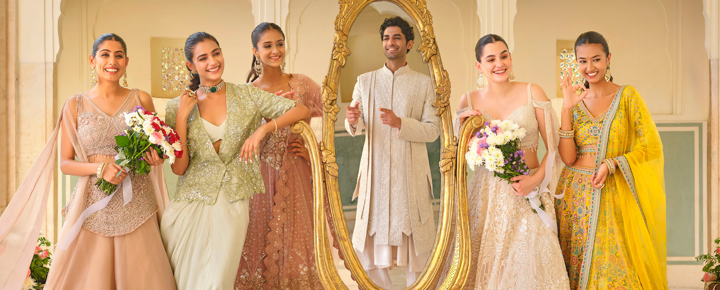Womens flaunting their colourfull lehengas 