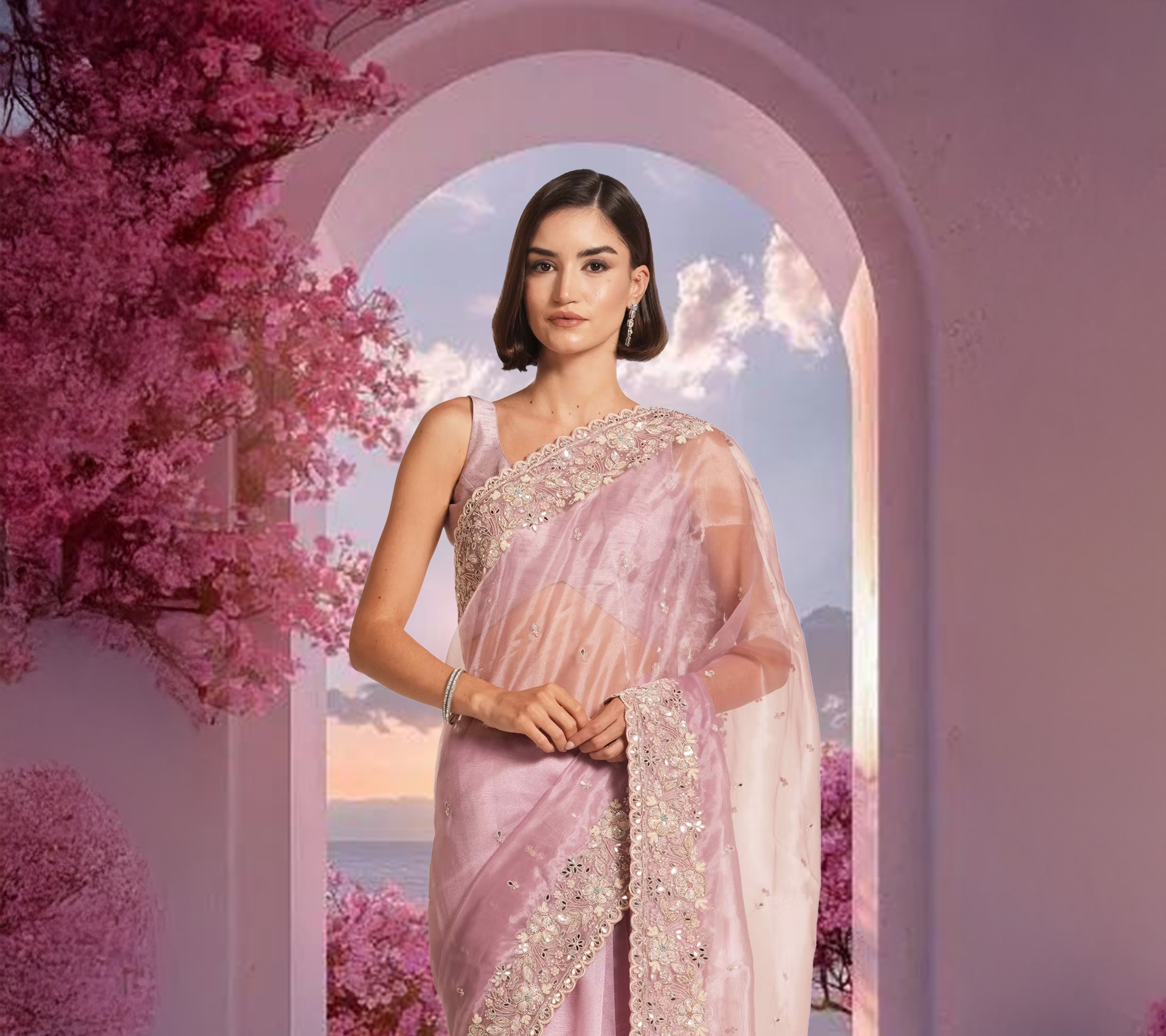 Give Your Pink Organza Saree a Makeover: Interesting DIY Ideas